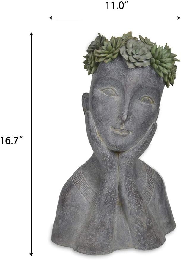 Creative Face Shaped Outdoor Planter with Drainage - Eye-catching Succulent Pot