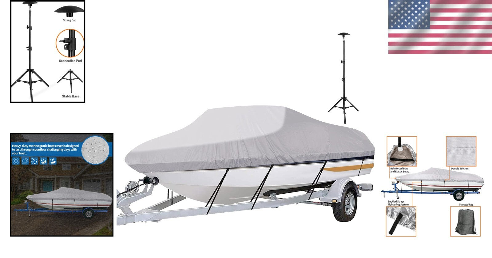 Durable UV Resistant Boat Cover 17'-19' - Fits Fishing, Ski, and Runabout Boats
