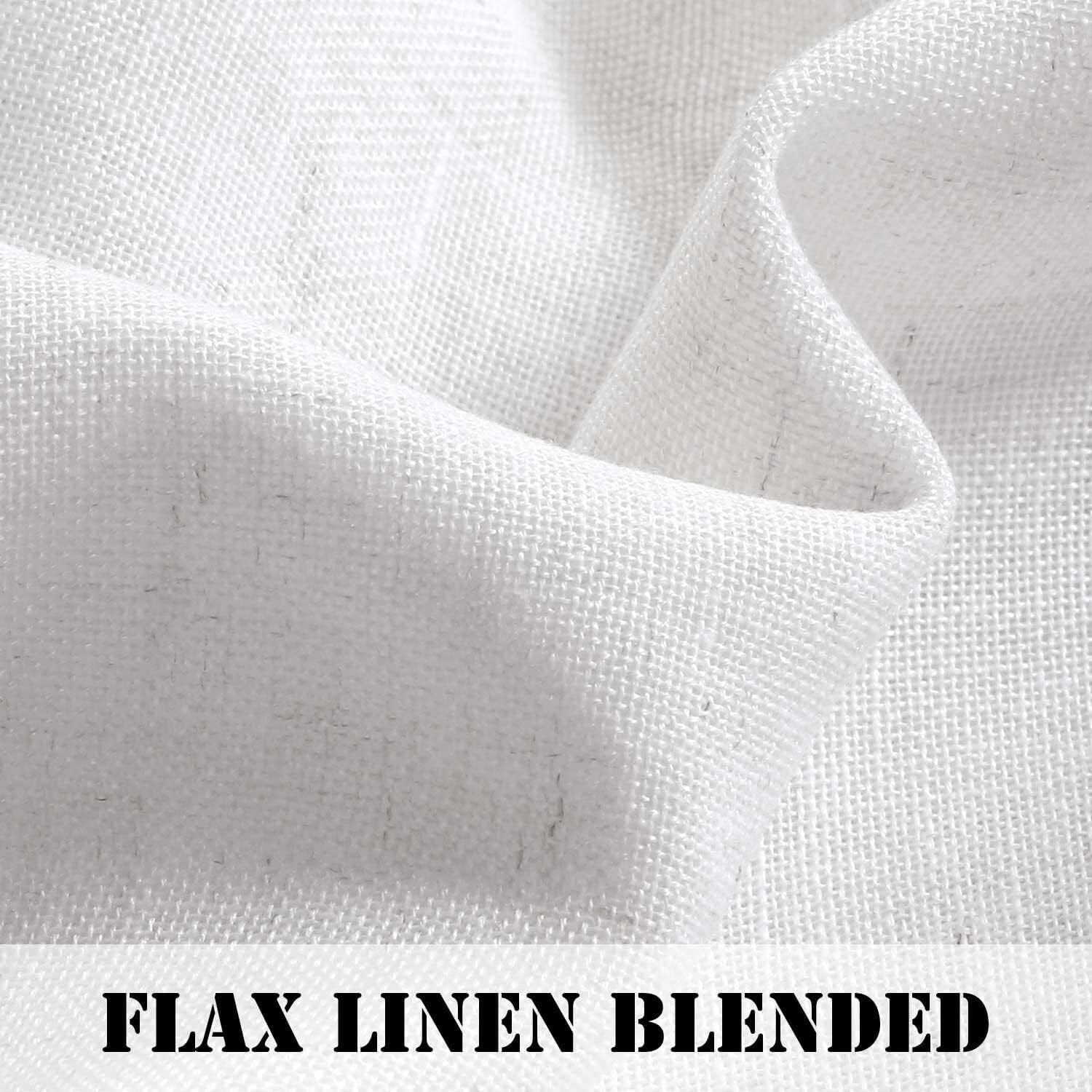 Soft Linen Sheer Curtains with Grommet Top – Elegant 2 Pack 52" x 96" Panels