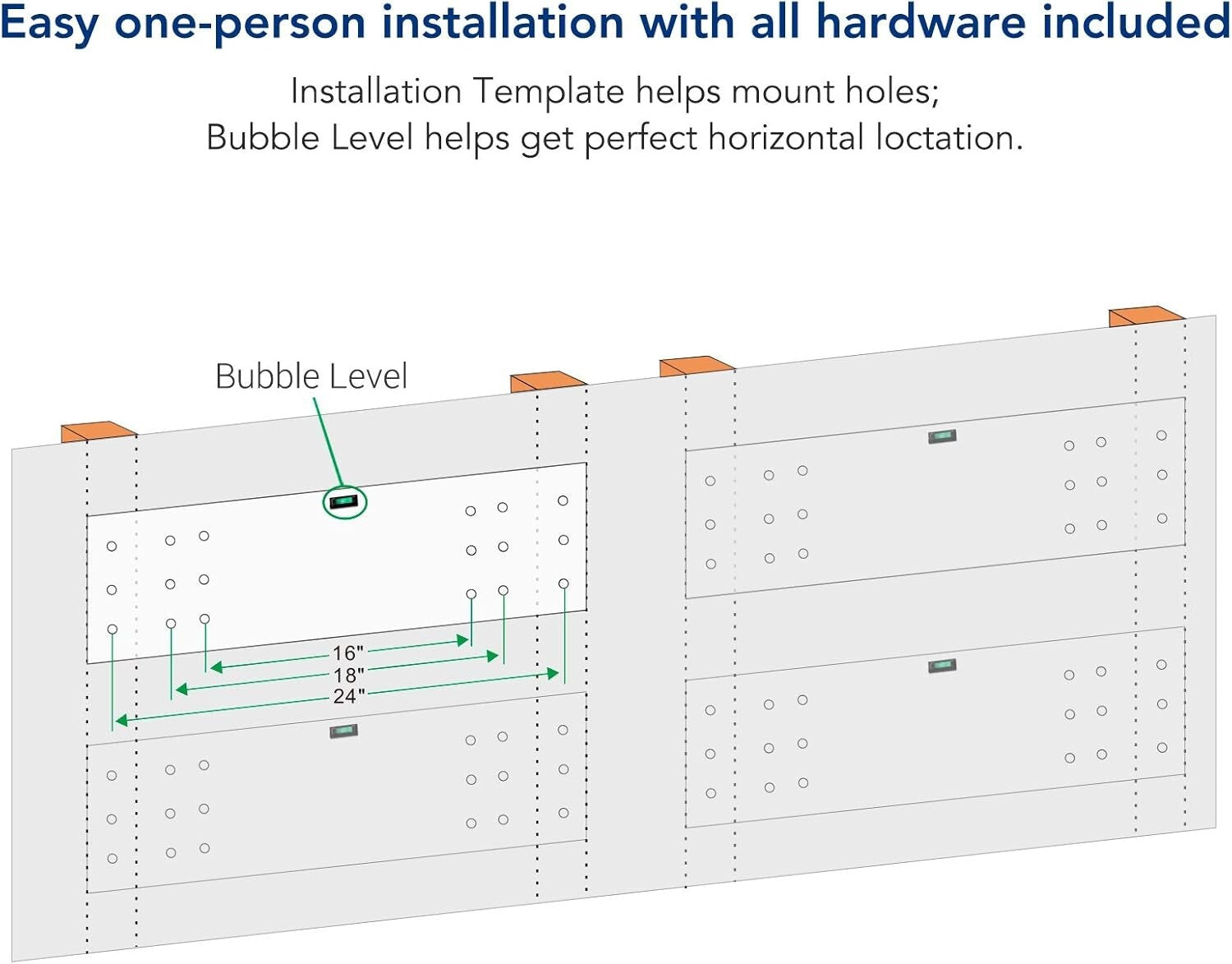 High Load Capacity Wall-Mounted Storage Shelves - Easy Assembly and Installation