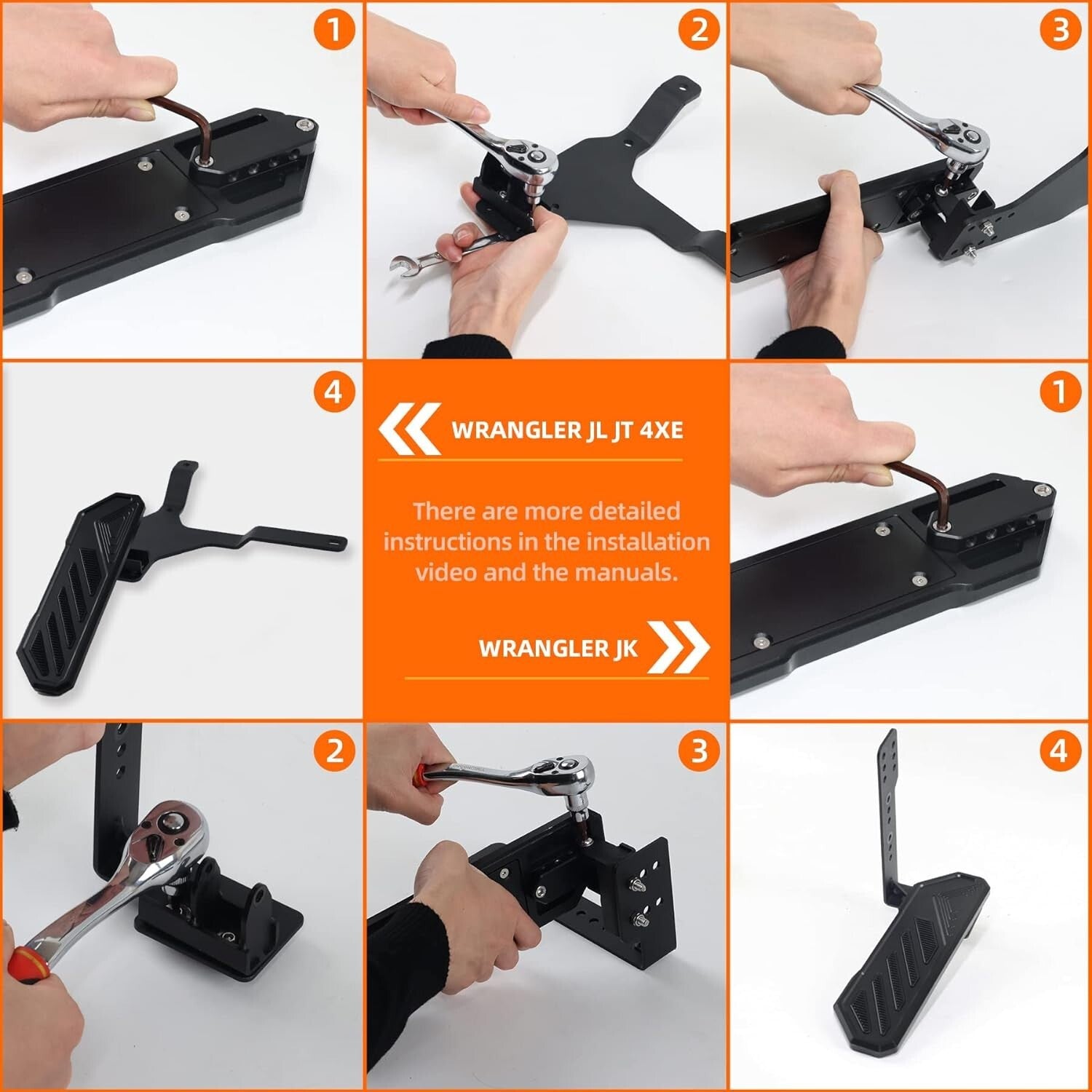 Premium Aluminum Dead Pedal for Jeep Wrangler JK JL 4xe - No Drill Installation