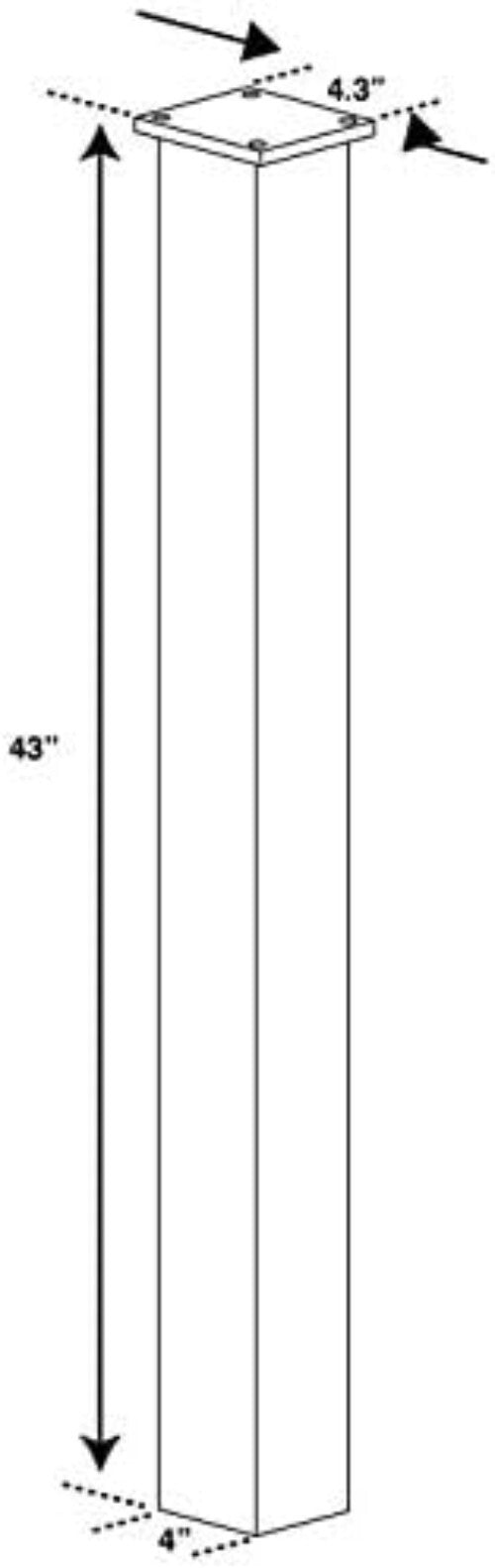 43-Inch Heavy-Duty Black In-Ground Mailbox Post with Installation Hardware