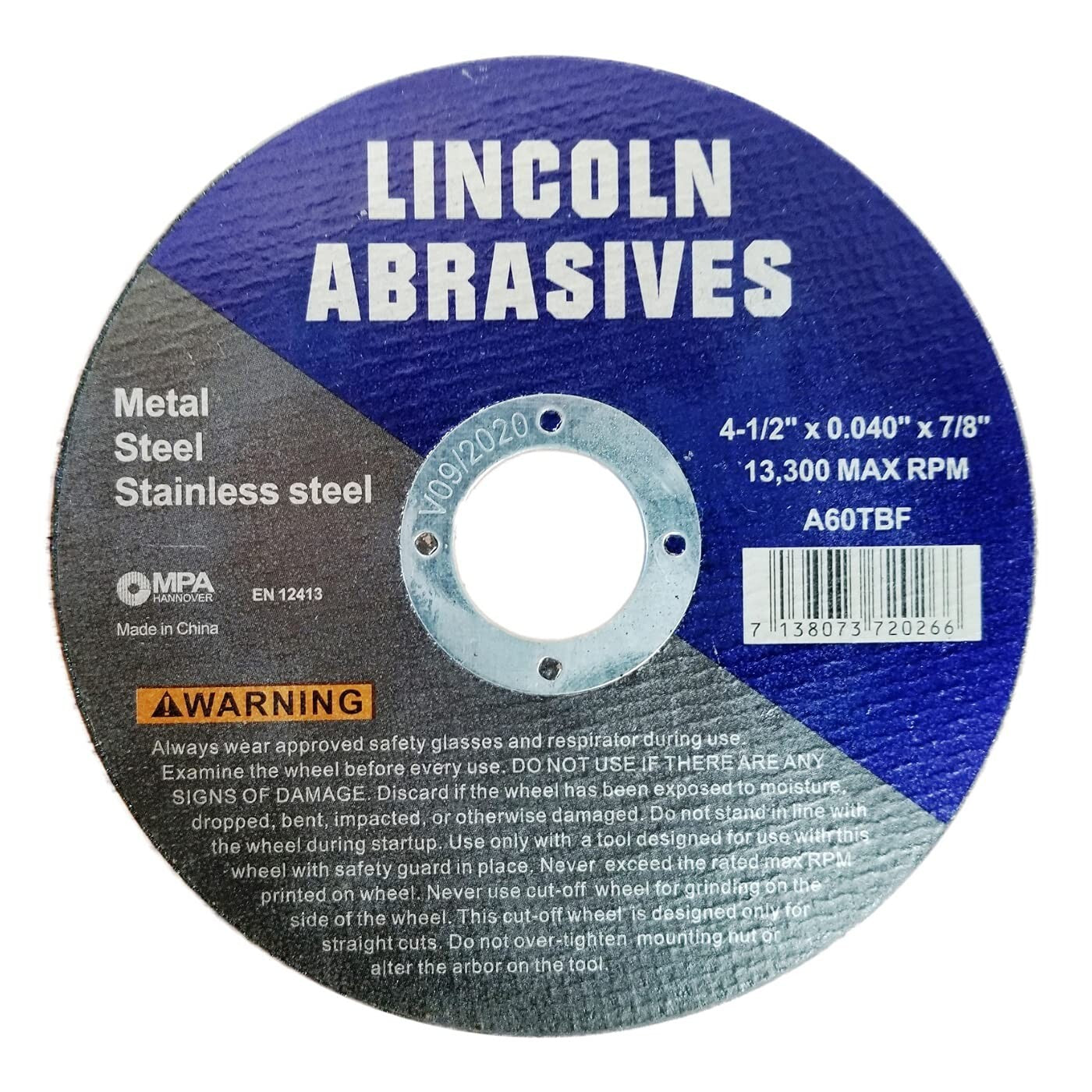 Dependable 100 Pack of 4.5" Cut-Off Discs - Ideal for Stainless Steel & More