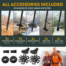Load image into Gallery viewer, Premium Adjustable Hiking Poles with Comfort Grip - Ultralight Aluminum Design
