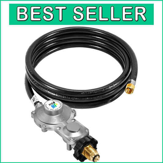 Efficient Dual-Stage Propane Regulator & Hose for Outdoor Cooking and Heating