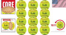 Load image into Gallery viewer, Optic Yellow Fastpitch Softballs - 12 Inch Official Size, 12 Pack with Mesh Bag