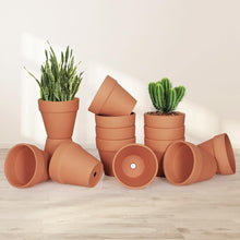 Load image into Gallery viewer, 24-Pack 4 Inch Terracotta Clay Pots with Drainage for Charming Plants &amp; Crafts