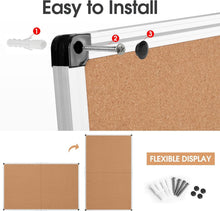 Load image into Gallery viewer, Extra Large 72" x 48" Foldable Cork Bulletin Board with Aluminum Frame