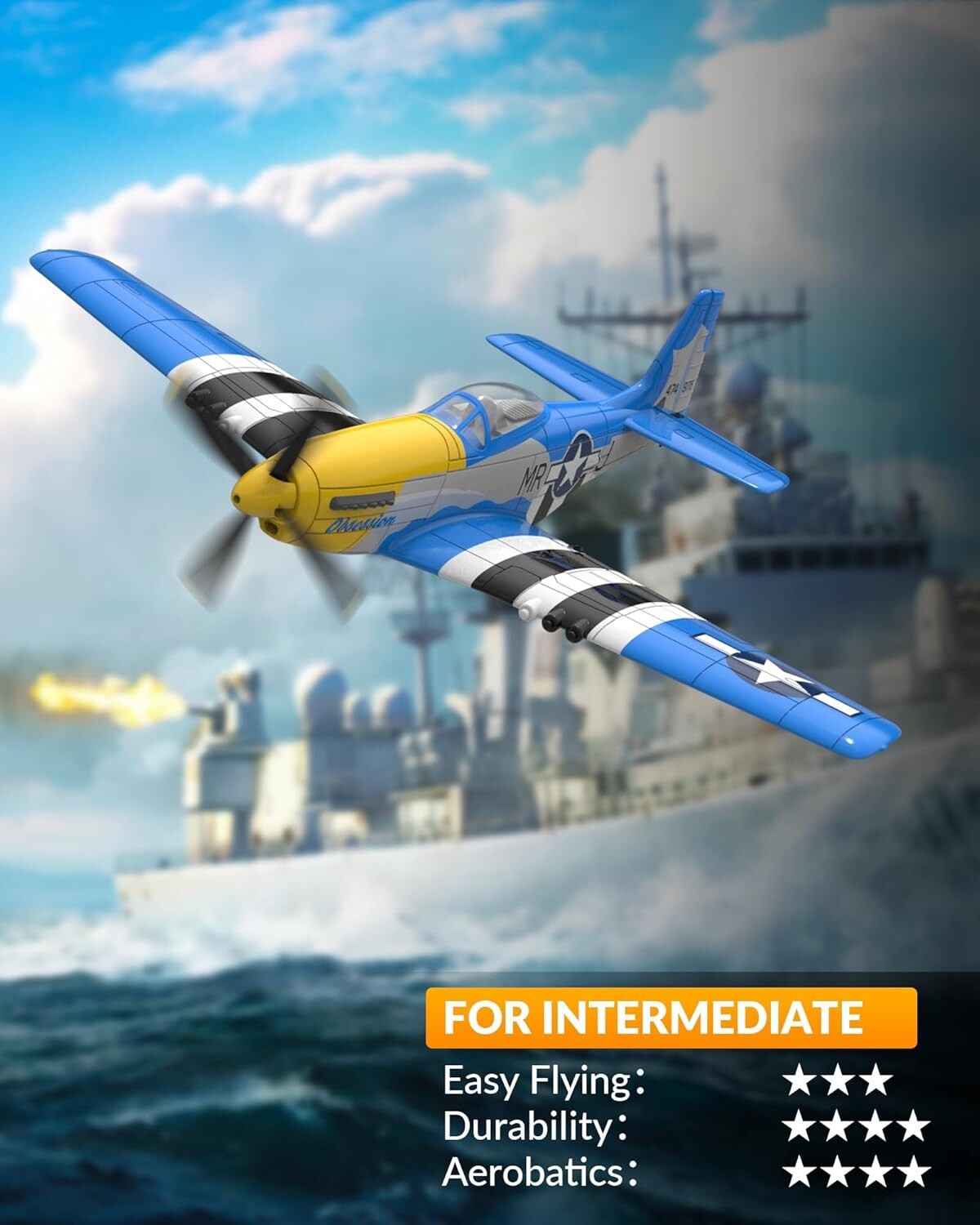 4 Channel Remote Control P51D Mustang Plane - Perfect for Beginners and Experts