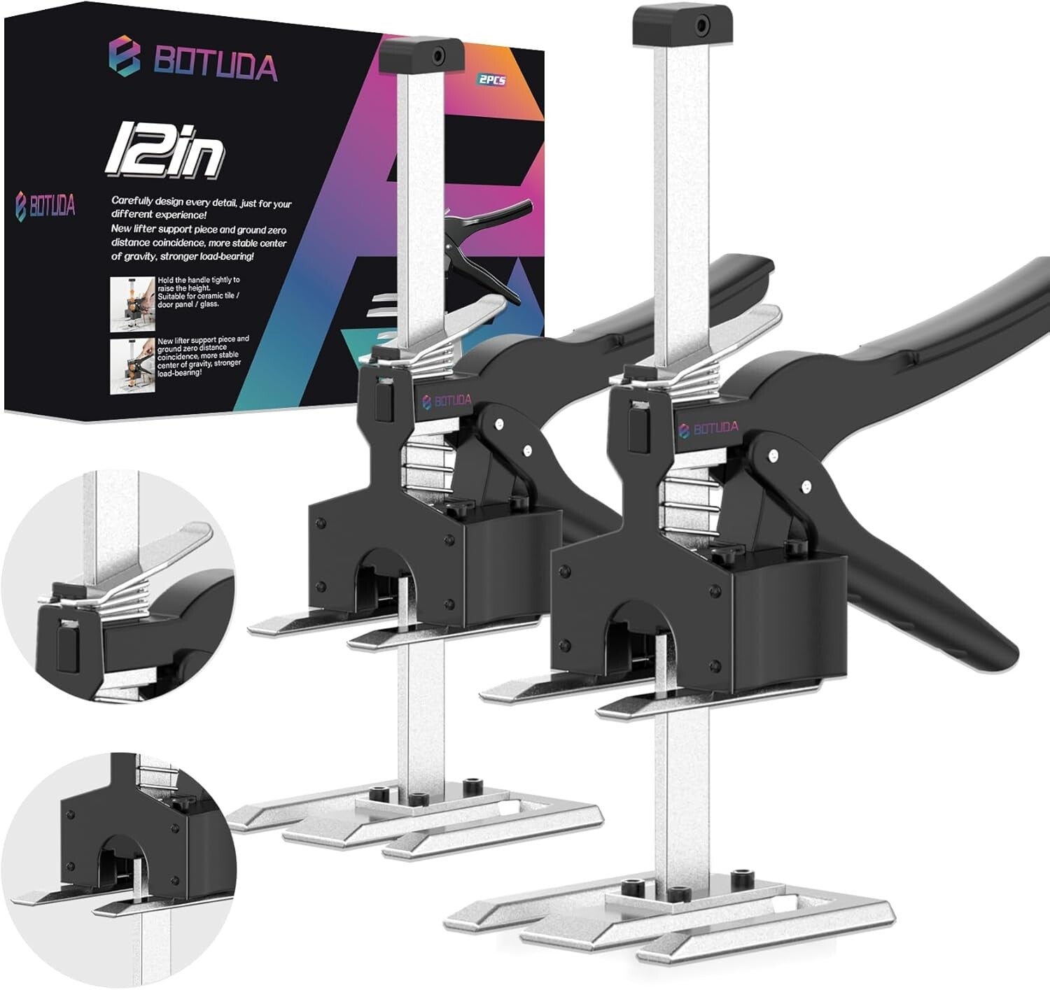 Effortless 360 lbs Hand Lifting Jack - 12 In. Adjustable Tool for Home Projects