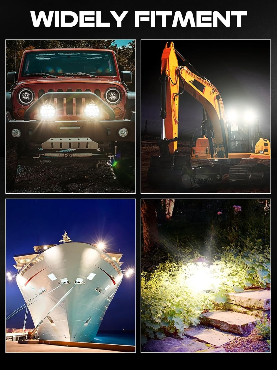 2 PCS 7-Inch Clear Lens LED Lights - Universal Compatibility for Trucks & ATVs