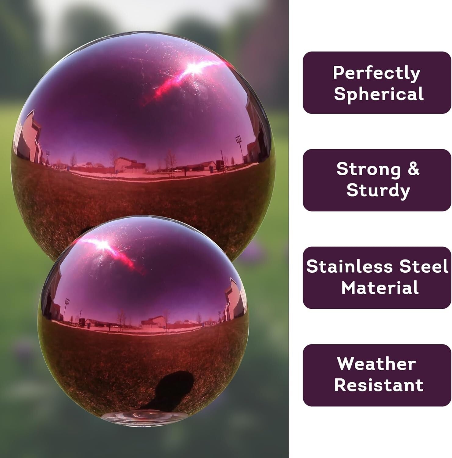 Stunning 10" Shiny Gazing Ball - Ideal Tabletop Decor for Garden Enthusiasts