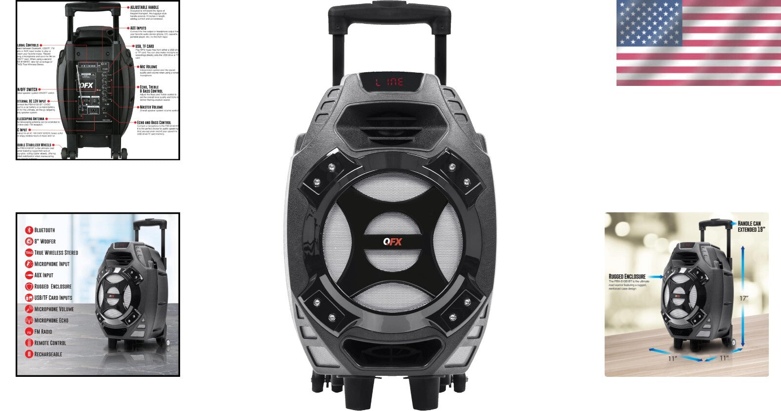 Compact Portable Music Speaker with Bluetooth & FM Radio - Ideal for Any Event