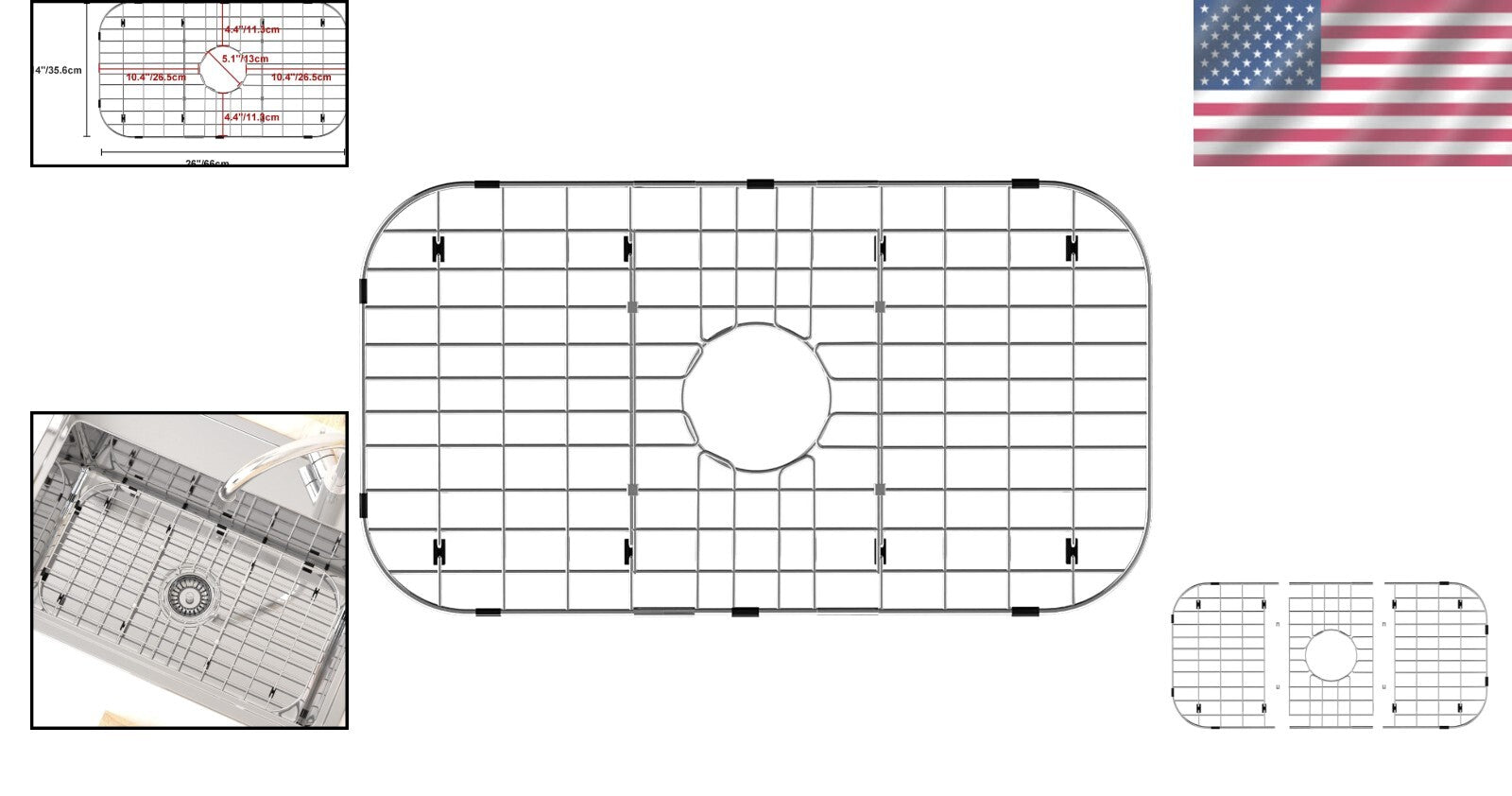 Easy-Clean Sink Protector Grid - 26"L x 14"W, Ideal for Kitchen Organization