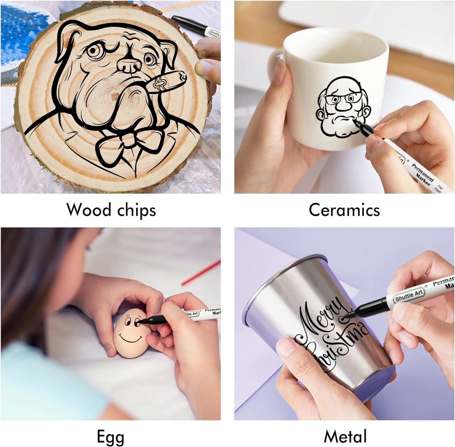 Versatile Permanent Markers Set - 100 Black Fine Point for All Surfaces