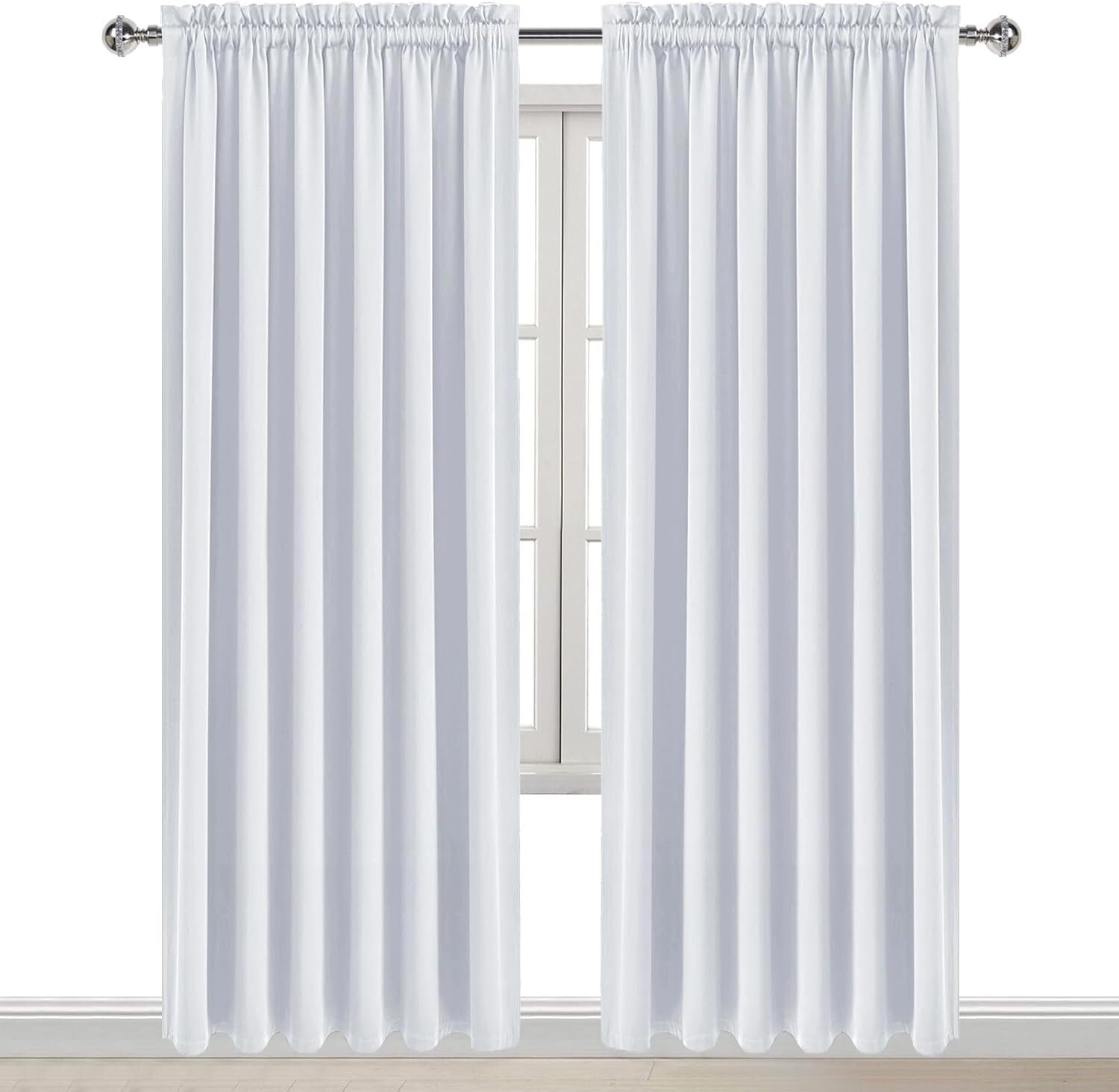 Modern White Curtains for Living Room - Thermal Insulated & Noise Reducing