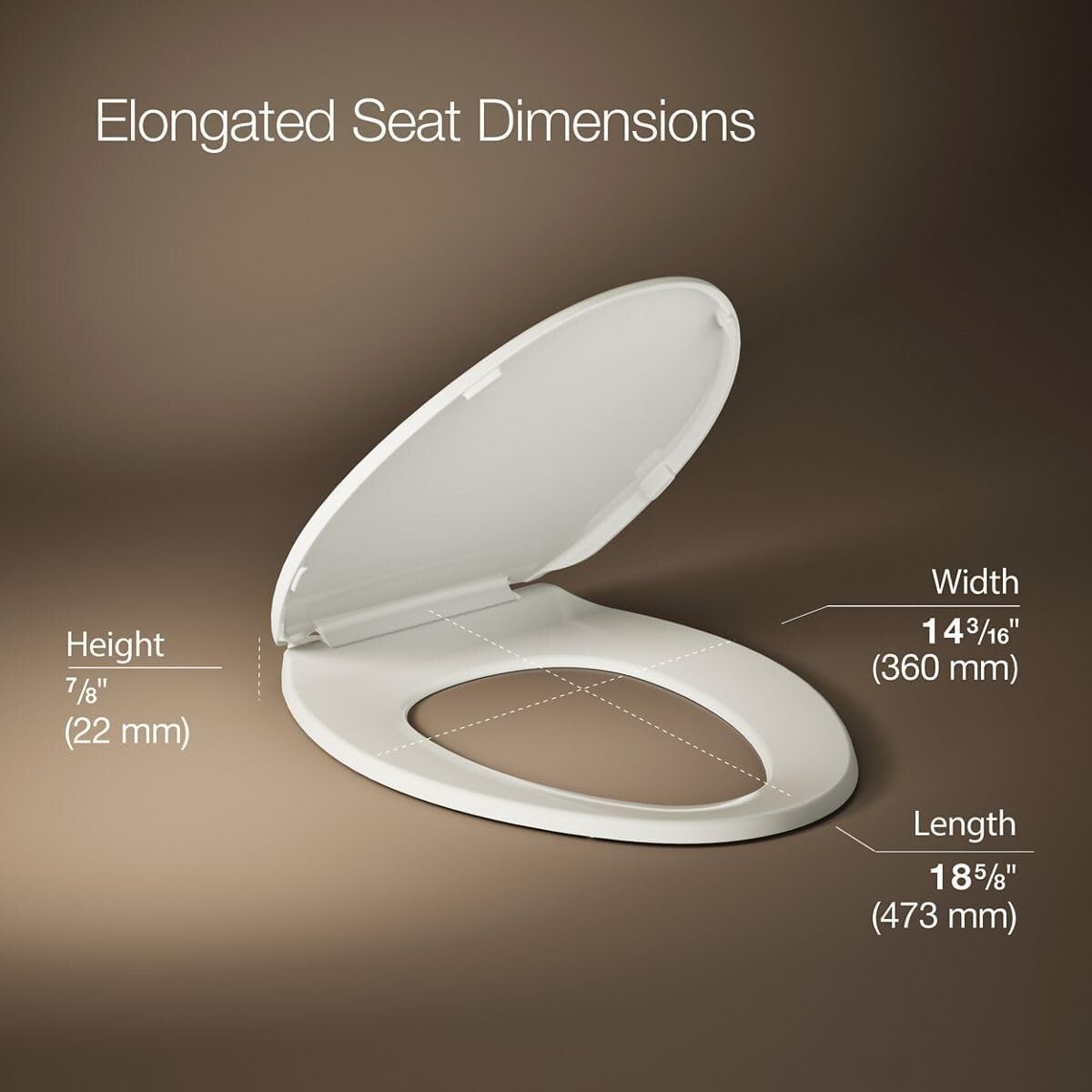 Easy Install Biscuit Quiet-Close Elongated Toilet Seat with Grip-Tight Bumpers