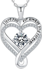 Load image into Gallery viewer, Adjustable Sterling Silver Heart Necklace - I Love You Engraving Gift for Women