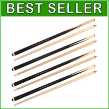 Load image into Gallery viewer, Versatile Hardwood 58-Inch Pool Cues - Polished Finish Set for Home &amp; Bar Gaming