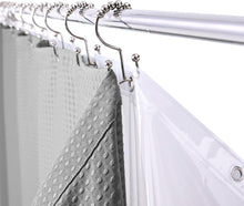 Load image into Gallery viewer, Heavy-Duty 72x72 Grey Shower Curtain Set with Clear Liner &amp; 2 Stainless Hooks