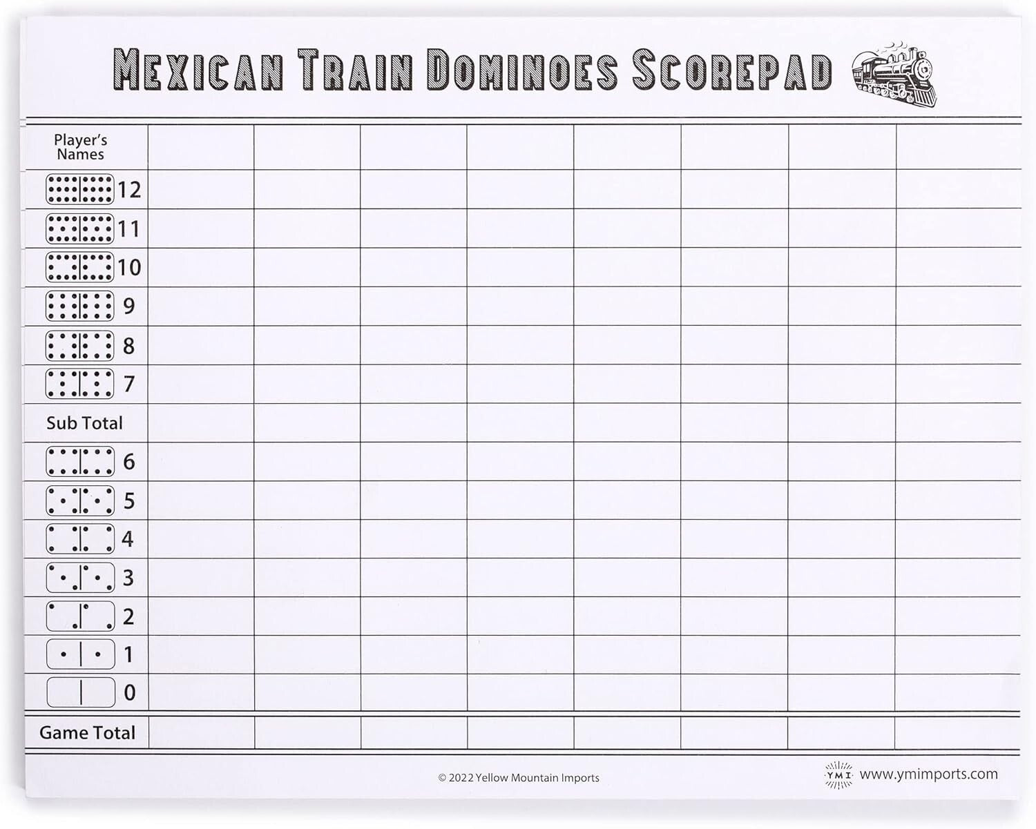 Deluxe Mexican Train Set - 91 Double 12 Dominoes with Stylish Storage Case