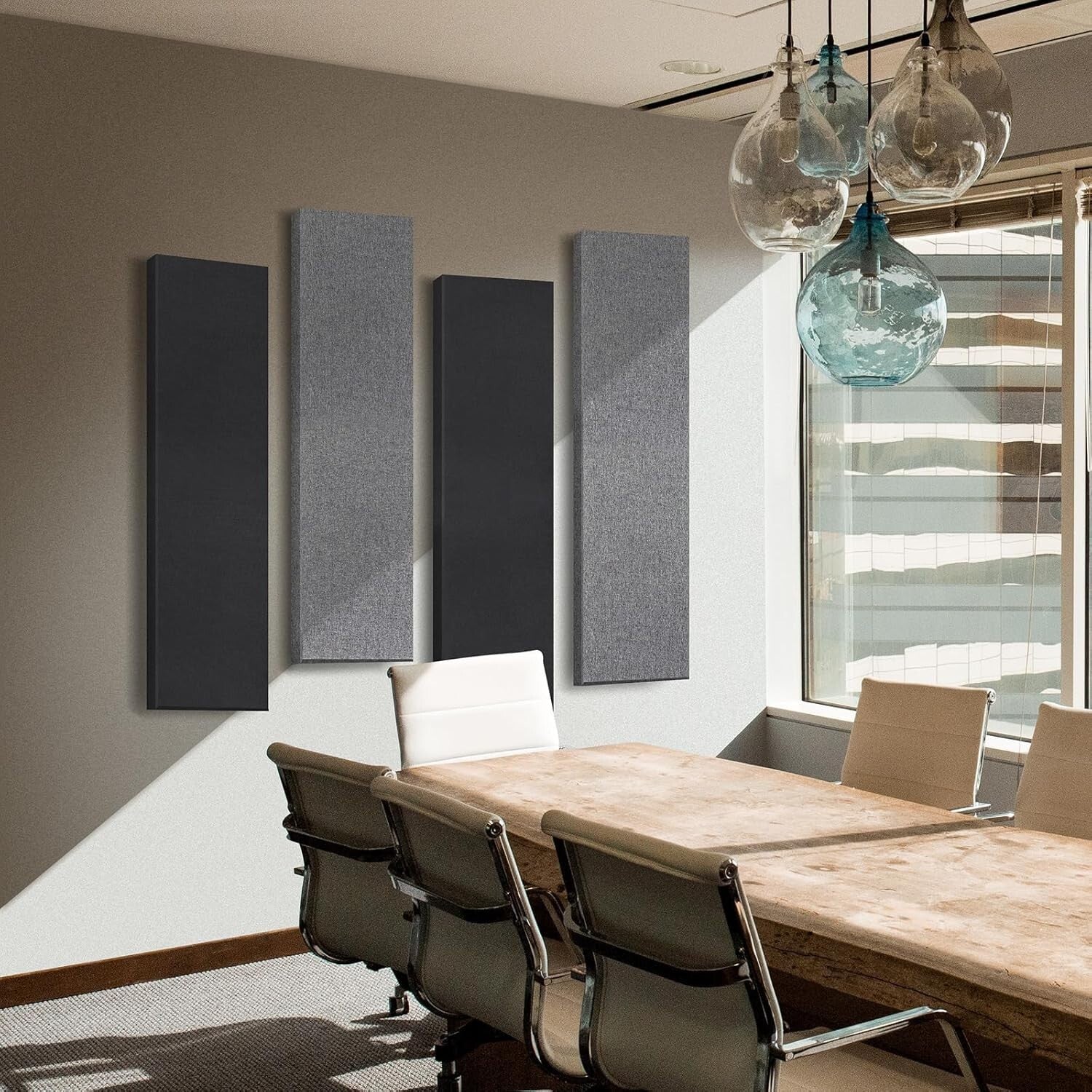 2 PCS Fiberglass Acoustic Panels - 48x12 Sound Absorbing for Studios and Offices