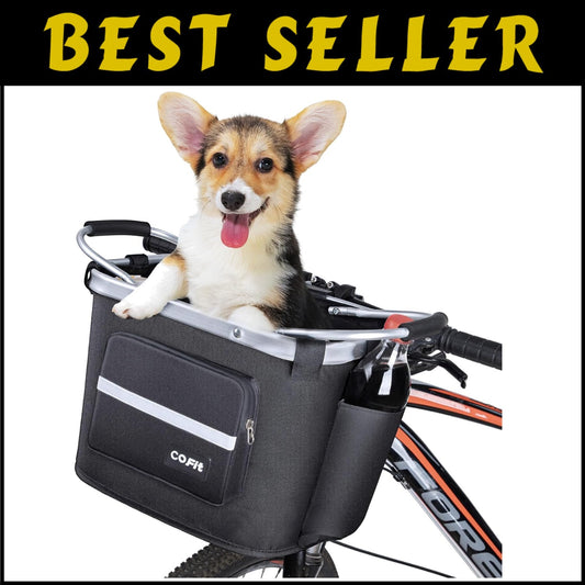 Lightweight and Durable Detachable Bike Basket with Side Pockets for Easy Access