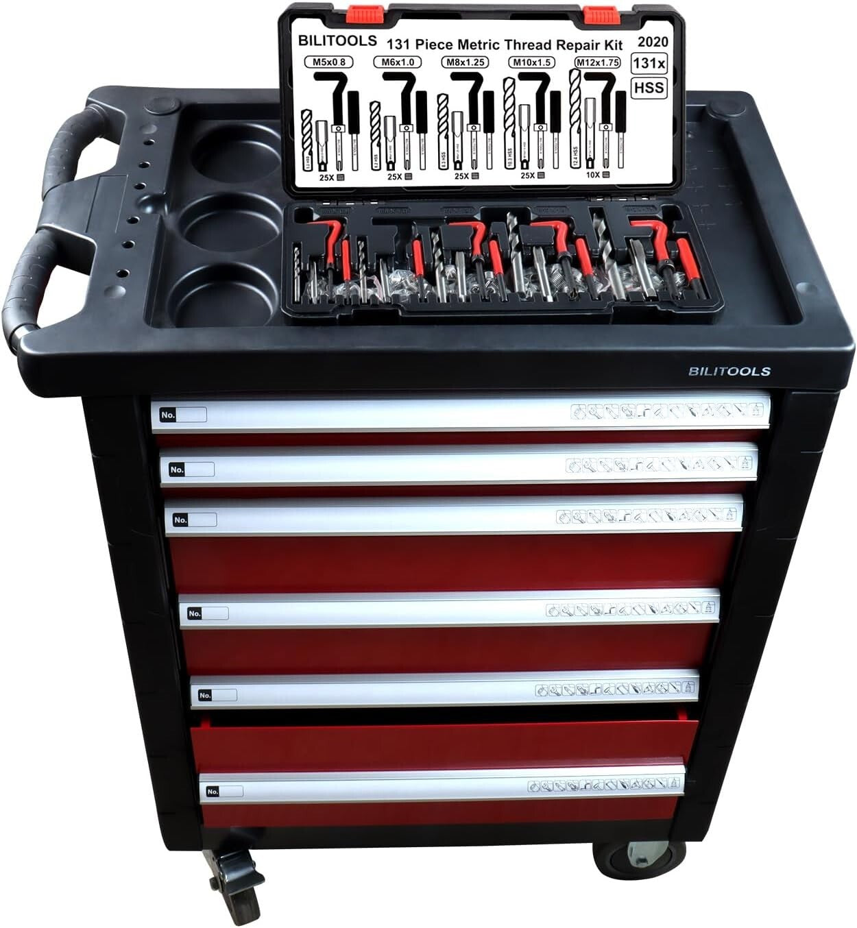 Durable 131-Piece Thread Repair Kit for Automotive and Plumbing Applications