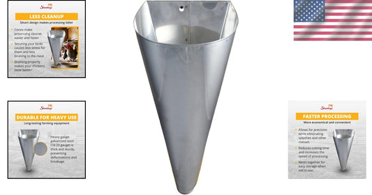 Heavy-Duty Galvanized Steel Poultry Processing Cone - Safe & Efficient Solution