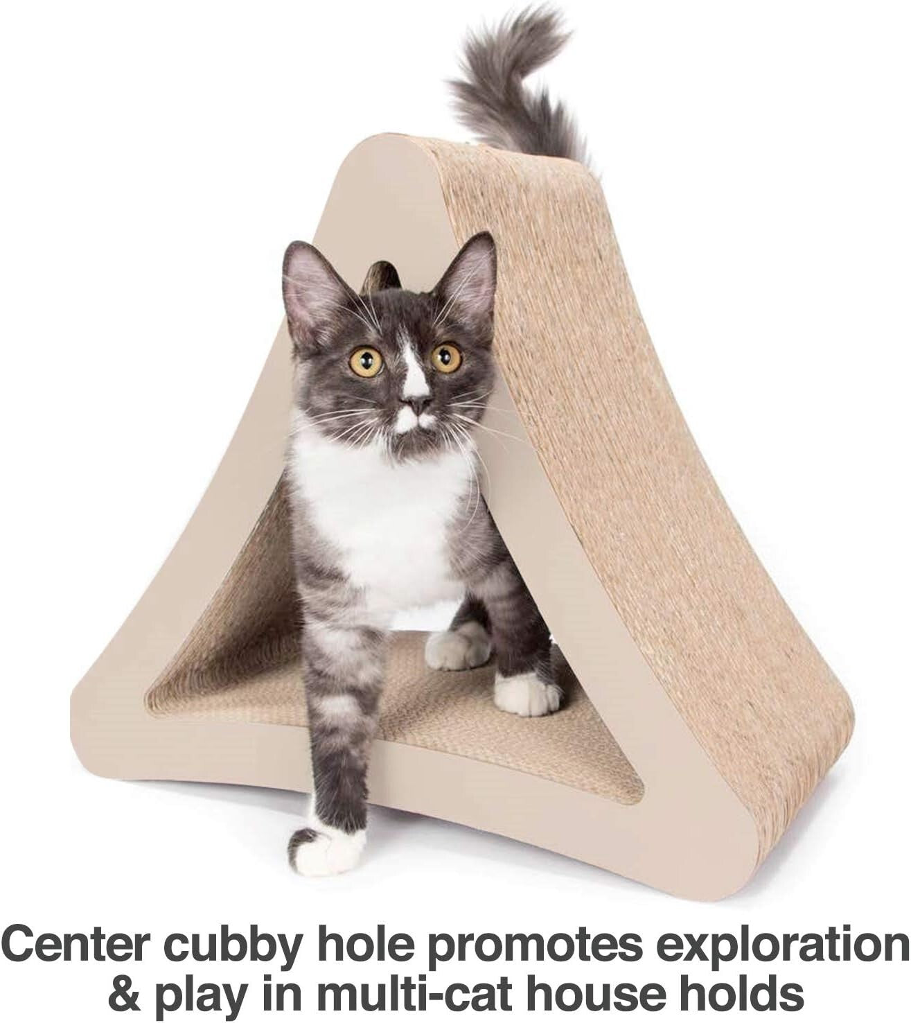 3-Sided Vertical Cat Scratching Post - Eco-Friendly Cardboard Lounge (18"/24")