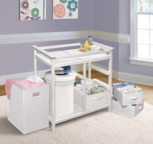 Load image into Gallery viewer, 3-Drawer Portable Baby Changing Table with Safety Rails for Modern Nurseries
