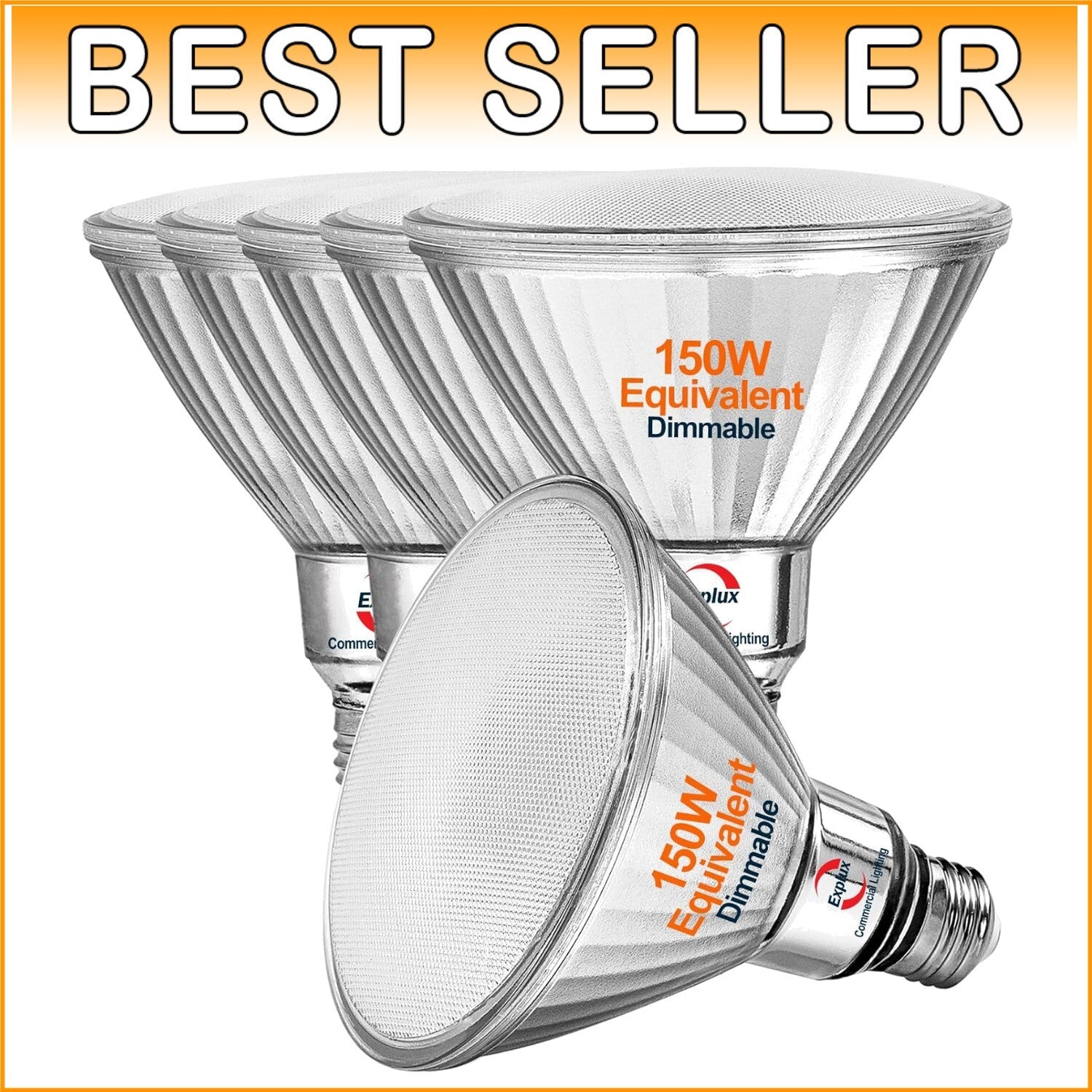 Energy-Efficient Glass Flood Light Bulbs - 150W Equivalent, 3000K Bright White