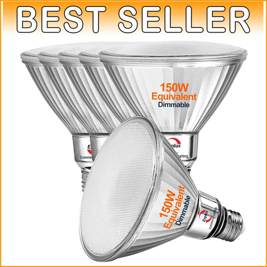 Energy-Efficient Glass Flood Light Bulbs - 150W Equivalent, 3000K Bright White