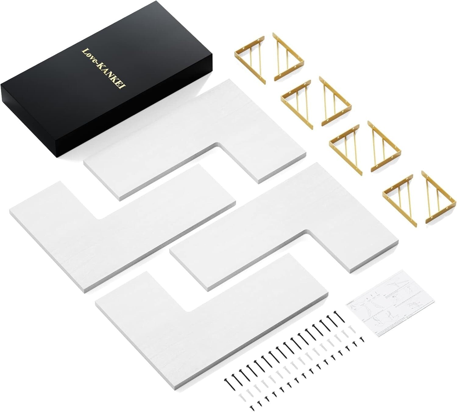 Elegant 4-Tier Wall Mounted Shelves – Rustic Wood for Any Room - 40 lbs Capacity