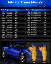 Load image into Gallery viewer, Advanced Fuel Injectors with O-Rings for Jeep 4.0L - Corrosion-Resistant (6 PCS)