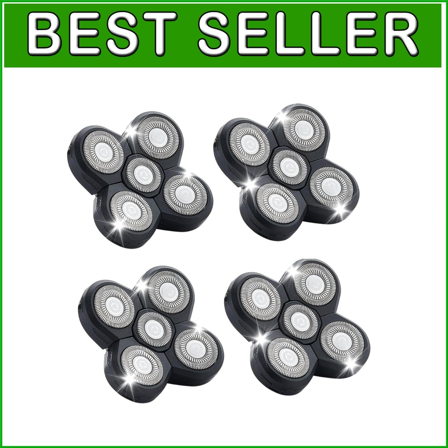 4PCS 360-Degree Shaver Replacement Blades for Bald Men & Women - Safe and Smooth