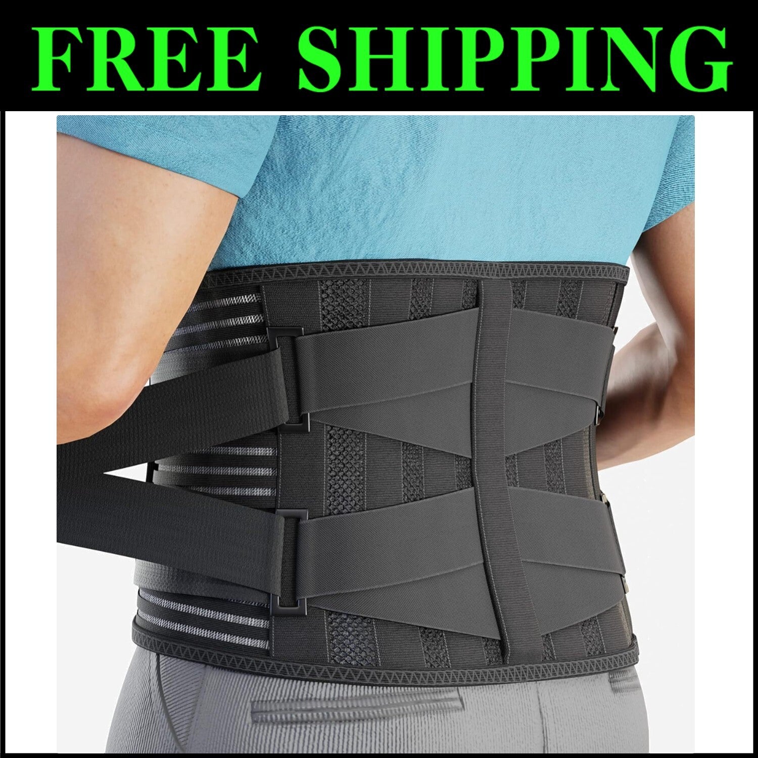 Adjustable Back Support Belt for Lower Back Pain with Orthopedic Design - Medium