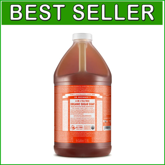 Tea Tree Organic Sugar Soap 64oz - Cleansing Nourishment for Body and Hair