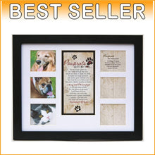 Load image into Gallery viewer, Cherish Memories: Pet Memorial Collage Frame with Pawprints Poem - 14”L x 11”W