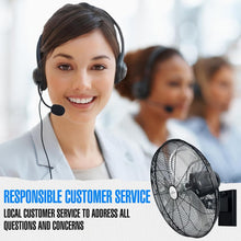 Load image into Gallery viewer, Adjustable 20" Black Wall-Mounted Oscillating Fan - Ideal for Garages &amp; Patios