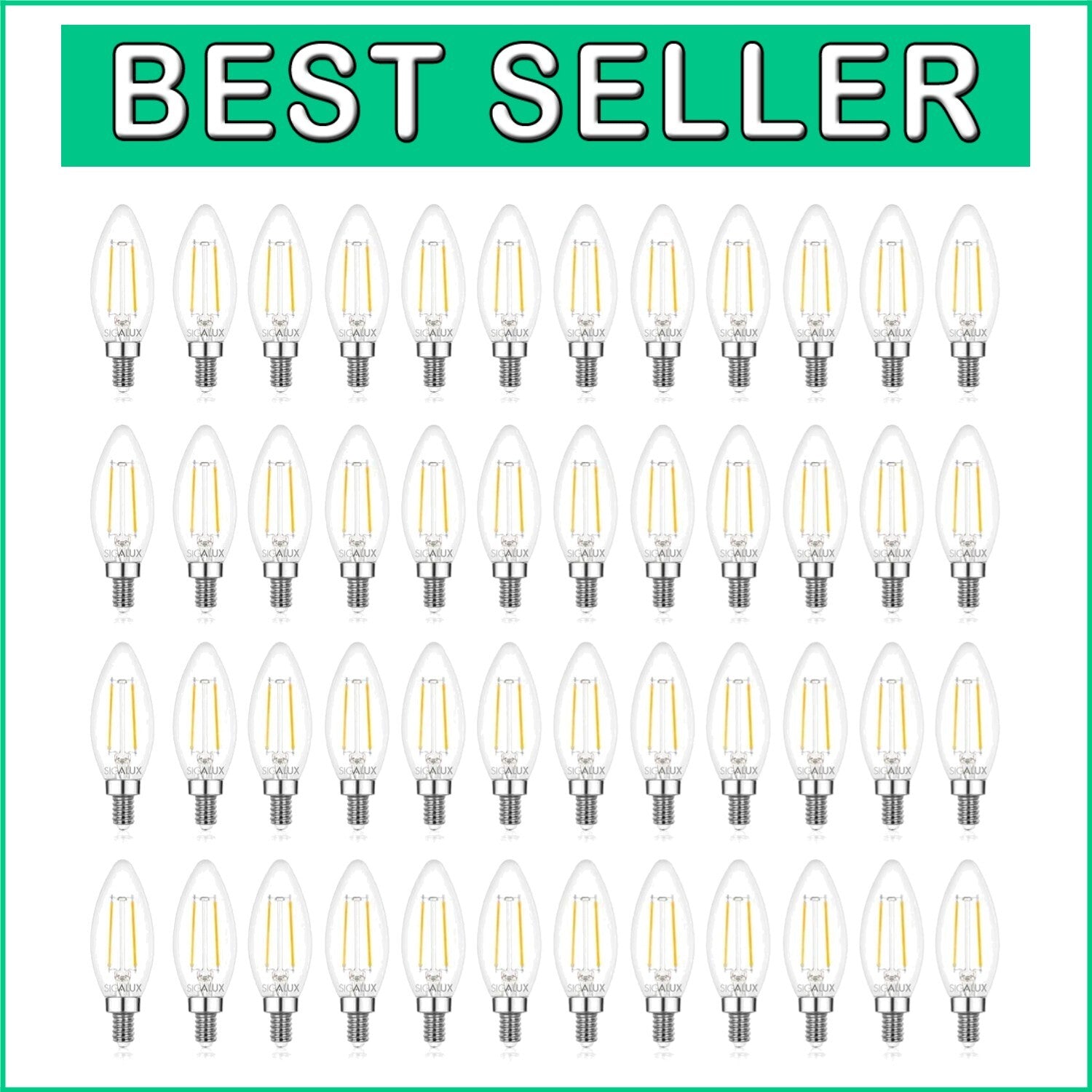 Energy-Efficient 48-Pack E12 2700K Dimmable LED Bulbs for Chandeliers