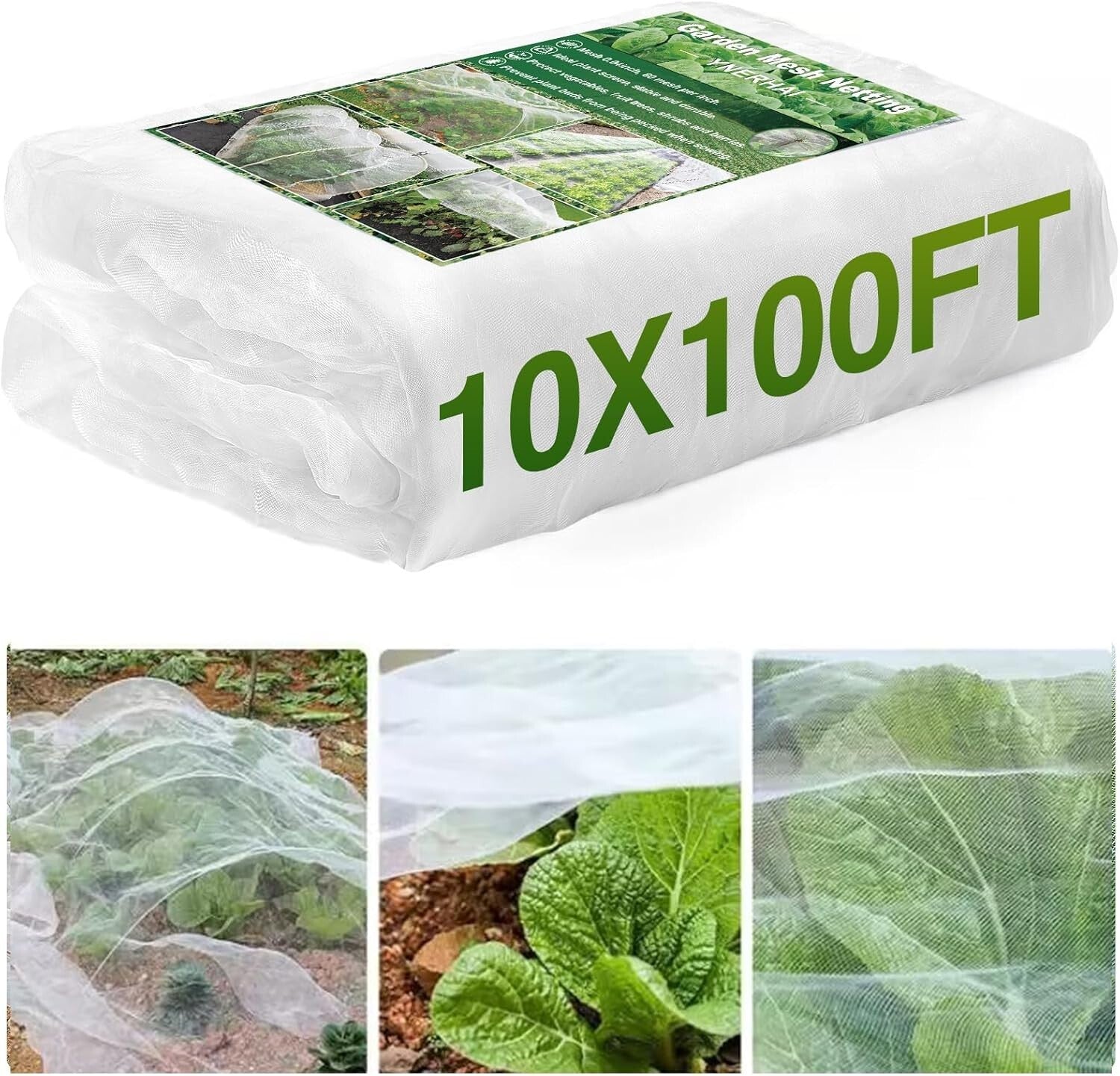 10x100FT Ultra-Fine Garden Mesh Netting for Fruit Trees & Vegetable Protection