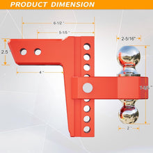 Load image into Gallery viewer, Heavy-Duty Adjustable Trailer Hitch for 2.5-Inch Receivers - 18,500 LBS GTW