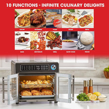 Load image into Gallery viewer, 26 QT Stainless Steel Air Fryer &amp; Multi-Cooker with Touchscreen Controls