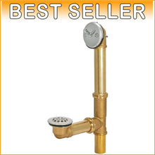 Load image into Gallery viewer, Chrome-Plated Brass Bathtub Drain Kit with Efficient Hair Catcher Included