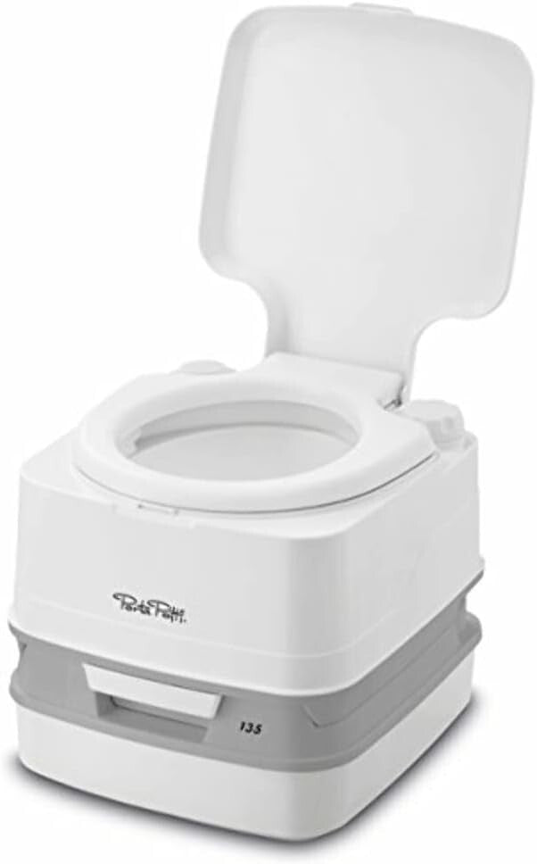 Elegant White 135 Floor-Mounted Portable Toilet – Ideal for RVs, Boats, and Vans