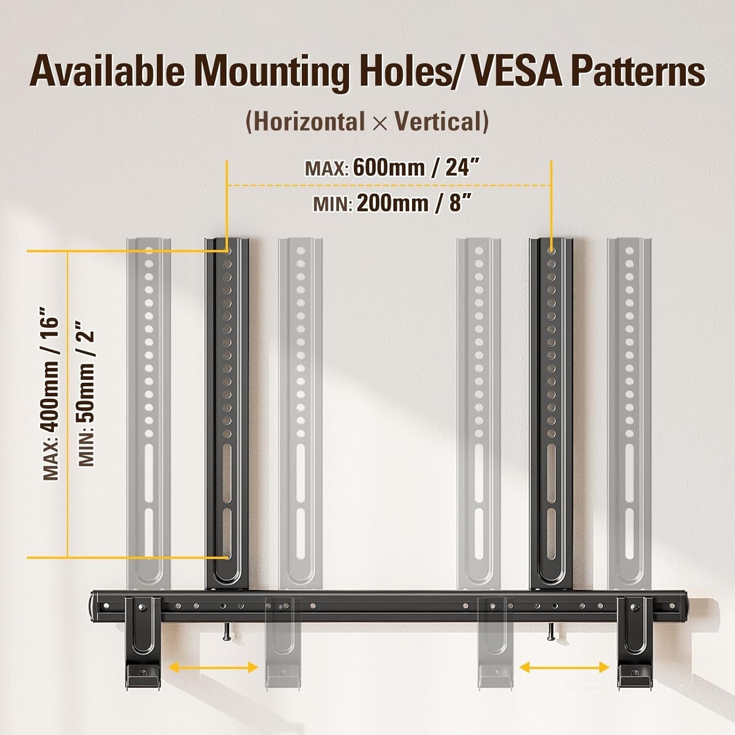 Adjustable Soundbar Mount for Most Brands, Space-Saving Design for Smart Homes