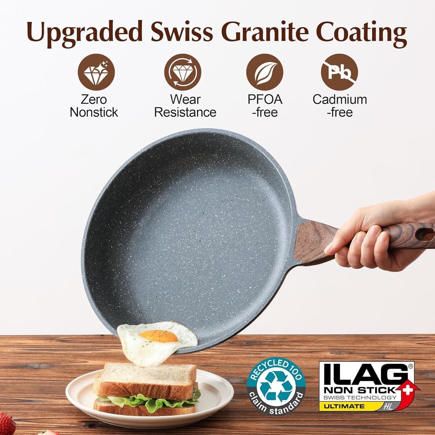 Elegant 12.5-Inch Nonstick Pan with Tempered Lid - Perfect for Kitchen Mastery