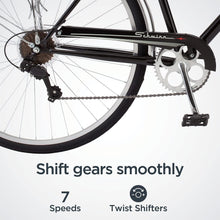 Load image into Gallery viewer, 7-Speed Unisex Hybrid Bike with Retro Steel Frame and Cargo Rack for Easy Riding