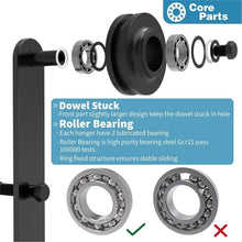 Load image into Gallery viewer, 6FT Rustic Bypass Sliding Barn Door Hardware Kit for Double Doors - Black Steel